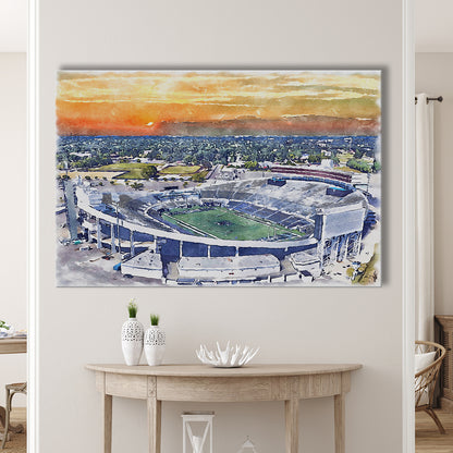 Memphis Tigers, Liberty Bowl Memorial Painting Stadium Watercolor, Sport Art, Gifts for him, Canvas Print Wall Art