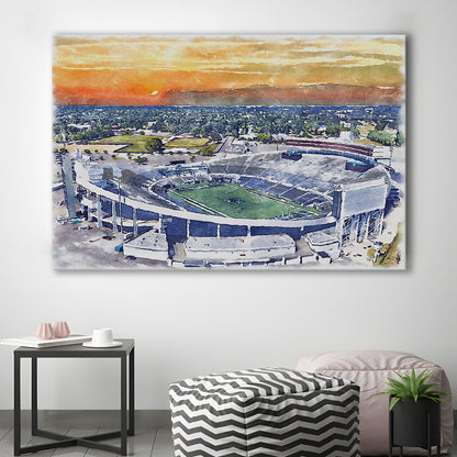 Memphis Tigers, Liberty Bowl Memorial Painting Stadium Watercolor, Sport Art, Gifts for him, Canvas Print Wall Art