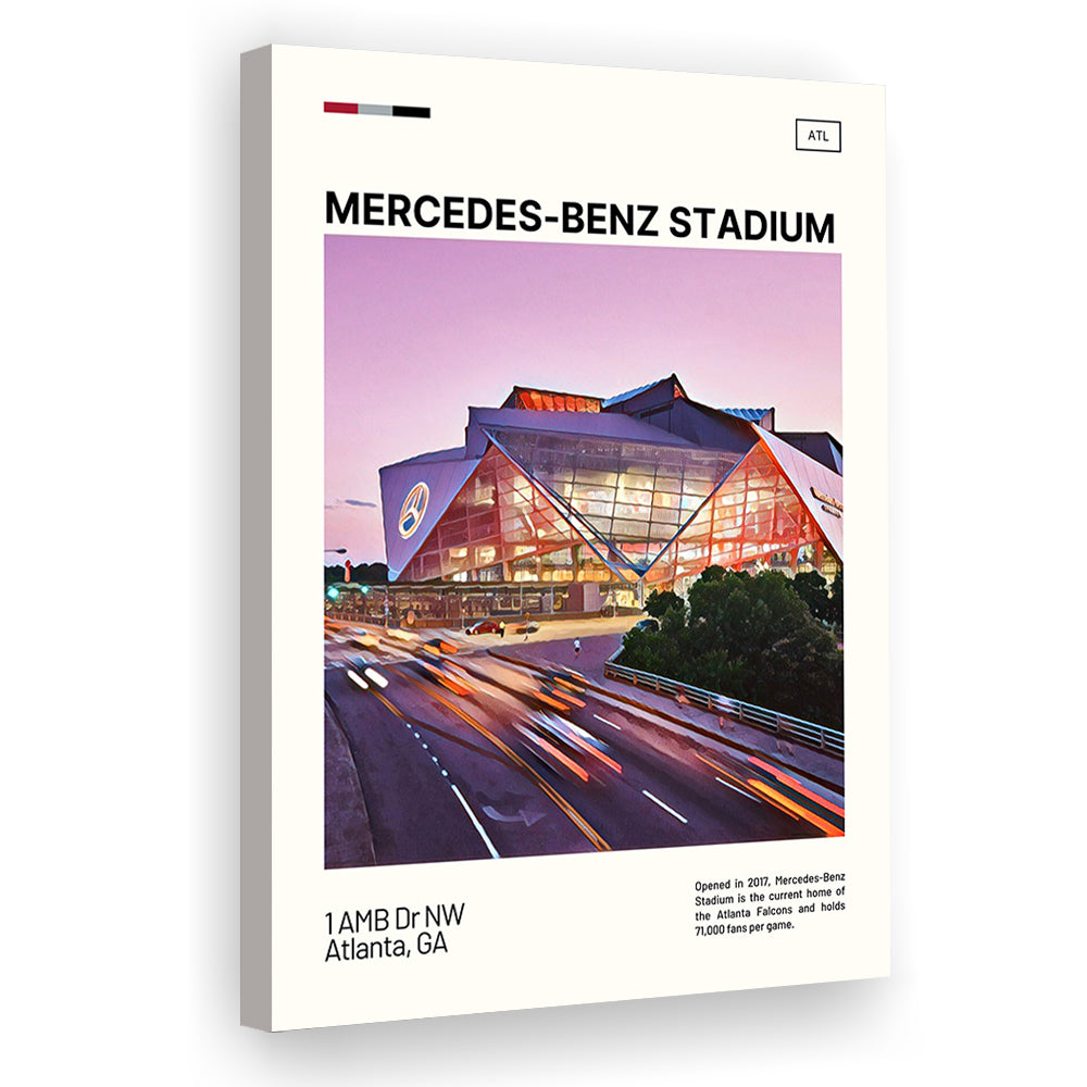 Mercedes-Benz Stadium Print, Atlanta Falcons Stadium Canvas Art, Fan Gifts, Sport Art, Canvas Print Wall Art