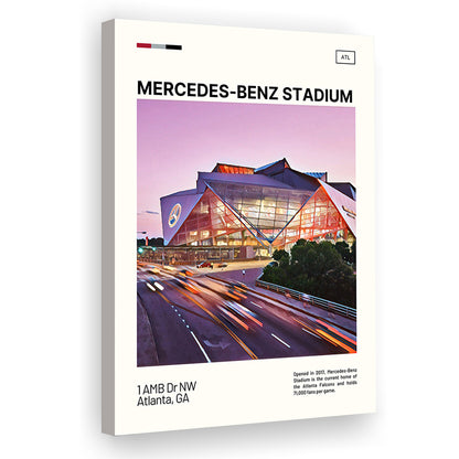 Mercedes-Benz Stadium Print, Atlanta Falcons Stadium Canvas Art, Fan Gifts, Sport Art, Canvas Print Wall Art