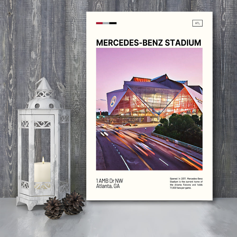 Mercedes-Benz Stadium Print, Atlanta Falcons Stadium Canvas Art, Fan Gifts, Sport Art, Canvas Print Wall Art