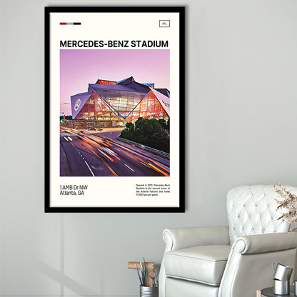 Mercedes-Benz Stadium Print, Atlanta Falcons Stadium Art, Gifts for him, Sport Art, Framed Art Print Wall Decor