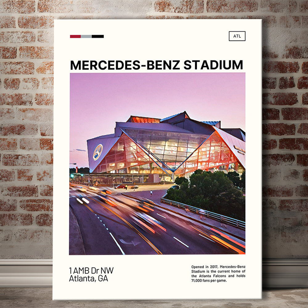 Mercedes-Benz Stadium Print, Atlanta Falcons Stadium Canvas Art, Fan Gifts, Sport Art, Canvas Print Wall Art