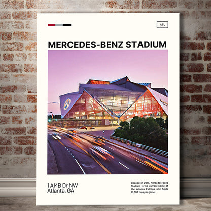 Mercedes-Benz Stadium Print, Atlanta Falcons Stadium Canvas Art, Fan Gifts, Sport Art, Canvas Print Wall Art