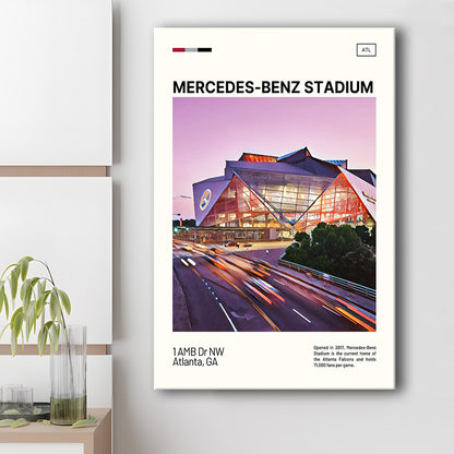Mercedes-Benz Stadium Print, Atlanta Falcons Stadium Canvas Art, Fan Gifts, Sport Art, Canvas Print Wall Art