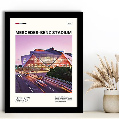 Mercedes-Benz Stadium Print, Atlanta Falcons Stadium Art, Gifts for him, Sport Art, Framed Art Print Wall Decor