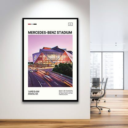 Mercedes-Benz Stadium Print, Atlanta Falcons Stadium Art, Gifts for him, Sport Art, Framed Art Print Wall Decor