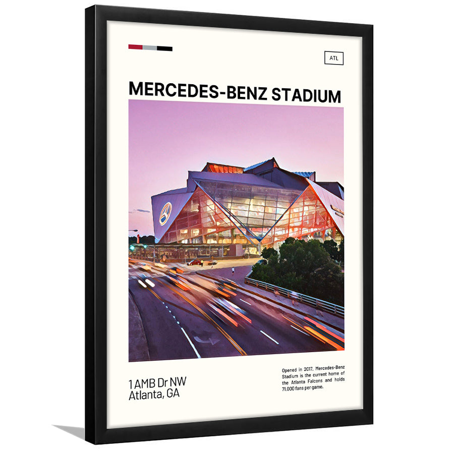 Mercedes-Benz Stadium Print, Atlanta Falcons Stadium Art, Gifts for him, Sport Art, Framed Art Print Wall Decor