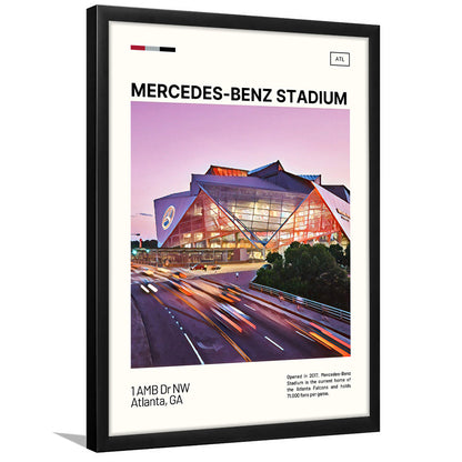 Mercedes-Benz Stadium Print, Atlanta Falcons Stadium Art, Gifts for him, Sport Art, Framed Art Print Wall Decor