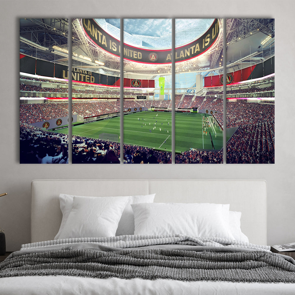 Mercedes Benz Stadium Atlanta, Stadium Canvas, Sport Art, 5 Panel B, Extra Large Canvas, Canvas Print Wall Art