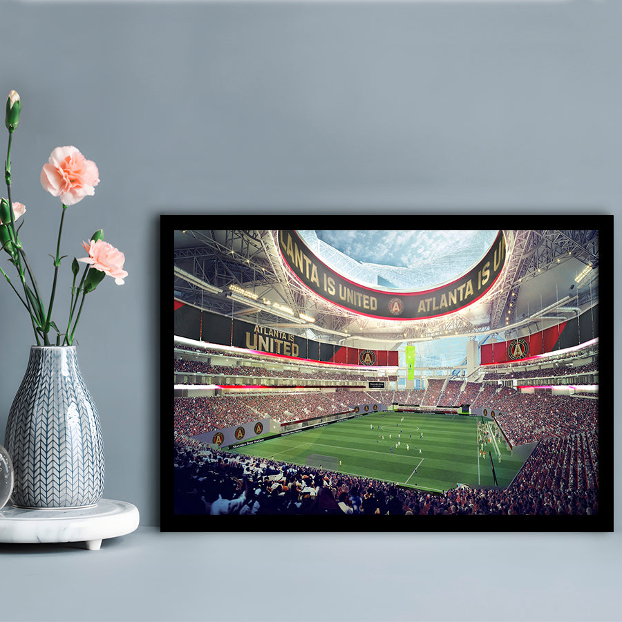 Mercedes Benz Stadium Atlanta, Stadium Canvas, Sport Art, Gift for him, Framed Art Print Wall Decor, Picture Framed