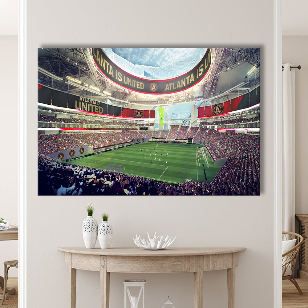Mercedes Benz Stadium Atlanta, Stadium Canvas, Sport Art, Gift for him, Man Cave Decor, Art Print, Canvas Print Wall Art
