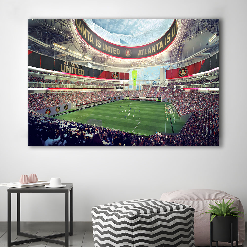 Mercedes Benz Stadium Atlanta, Stadium Canvas, Sport Art, Gift for him, Man Cave Decor, Art Print, Canvas Print Wall Art