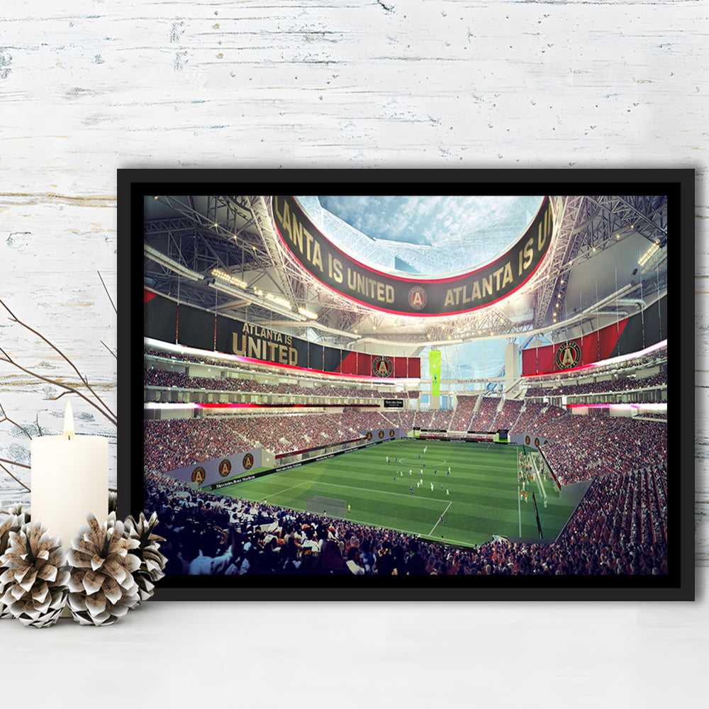 Mercedes Benz Stadium Atlanta, Stadium Canvas, Sport Art, Framed Canvas Print Wall Art, Floating Frame
