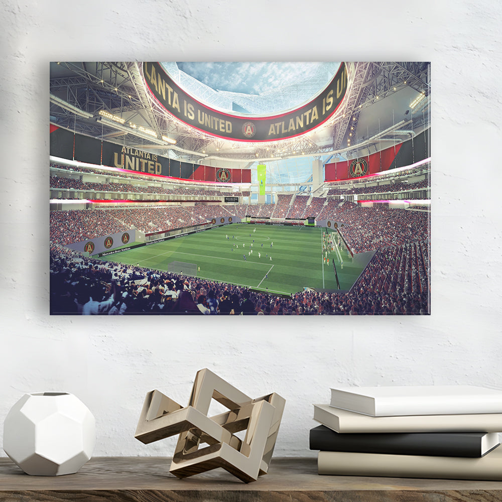 Mercedes Benz Stadium Atlanta, Stadium Canvas, Sport Art, Gift for him, Man Cave Decor, Art Print, Canvas Print Wall Art