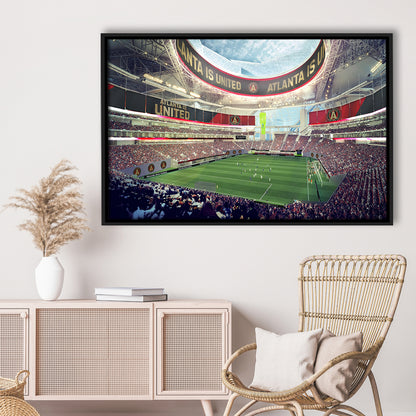 Mercedes Benz Stadium Atlanta, Stadium Canvas, Sport Art, Framed Canvas Print Wall Art, Floating Frame
