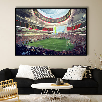 Mercedes Benz Stadium Atlanta, Stadium Canvas, Sport Art, Framed Canvas Print Wall Art, Floating Frame