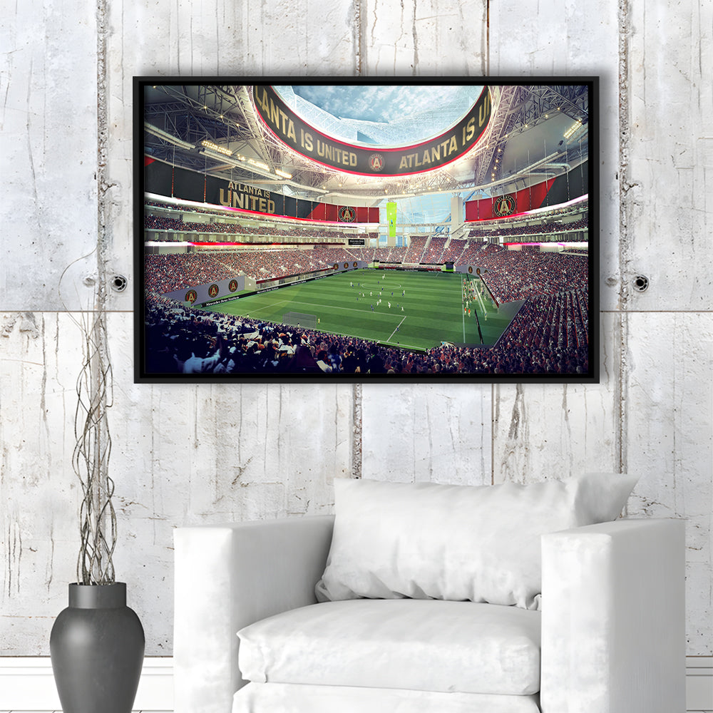 Mercedes Benz Stadium Atlanta, Stadium Canvas, Sport Art, Framed Canvas Print Wall Art, Floating Frame