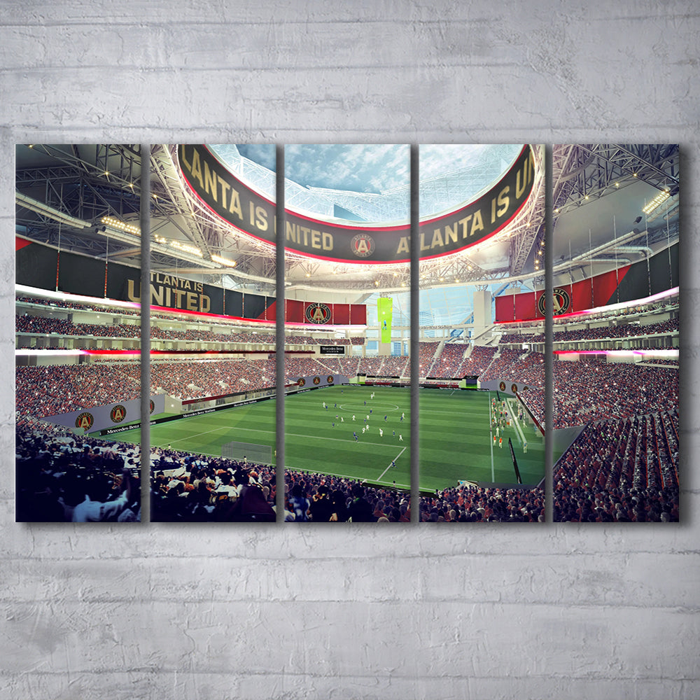 Mercedes Benz Stadium Atlanta, Stadium Canvas, Sport Art, 5 Panel B, Extra Large Canvas, Canvas Print Wall Art