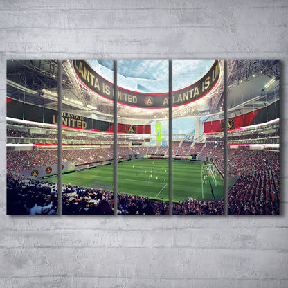 Mercedes Benz Stadium Atlanta, Stadium Canvas, Sport Art, 5 Panel B, Extra Large Canvas, Canvas Print Wall Art