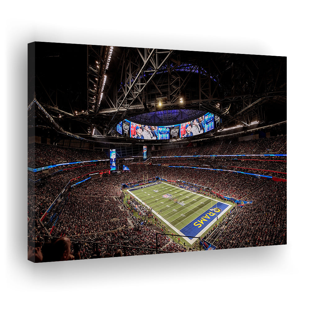 Mercedes Benz Stadium, Stadium Canvas, Sport Art, Fan Gifts, Man Cave Decor, Art Print, Canvas Print Wall Art