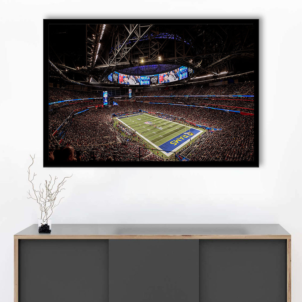 Mercedes Benz Stadium, Stadium Canvas, Sport Art, Fan Gifts, Framed Art Print Wall Decor, Picture Framed