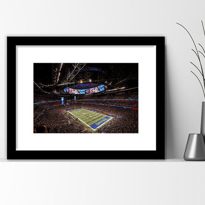 Mercedes Benz Stadium, Stadium Canvas, Sport Art, Fan Gifts, White Border Framed Art Print Wall Decor