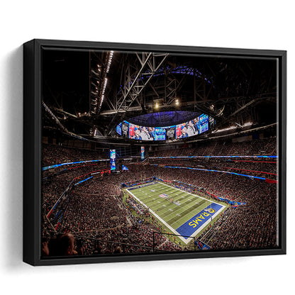 Mercedes Benz Stadium, Stadium Canvas, Sport Art, Fan Gifts, Framed Canvas Print Wall Art, Floating Frame