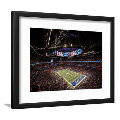 Mercedes Benz Stadium, Stadium Canvas, Sport Art, Fan Gifts, White Border Framed Art Print Wall Decor