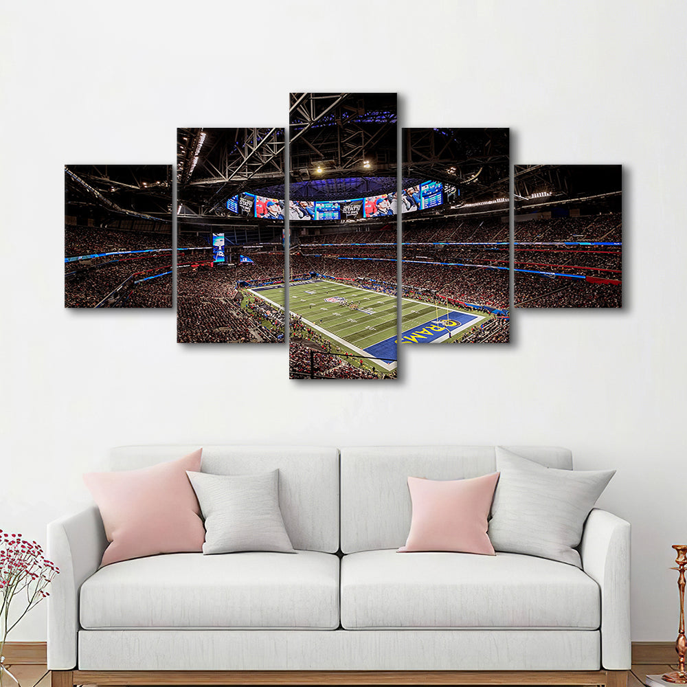 Mercedes Benz Stadium, Stadium Canvas, Sport Art, Fan Gifts, 5 Panel, Large Canvas, Canvas Print Wall Art