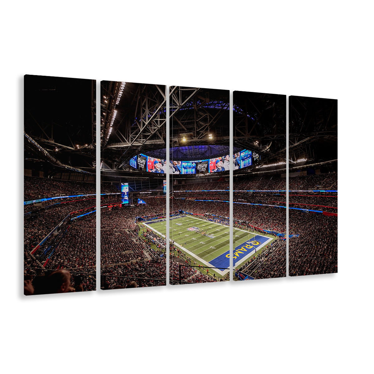 Mercedes Benz Stadium, Stadium Canvas, Sport Art, Fan Gifts, 5 Panel B, Extra Large Canvas, Canvas Print Wall Art