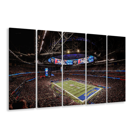 Mercedes Benz Stadium, Stadium Canvas, Sport Art, Fan Gifts, 5 Panel B, Extra Large Canvas, Canvas Print Wall Art