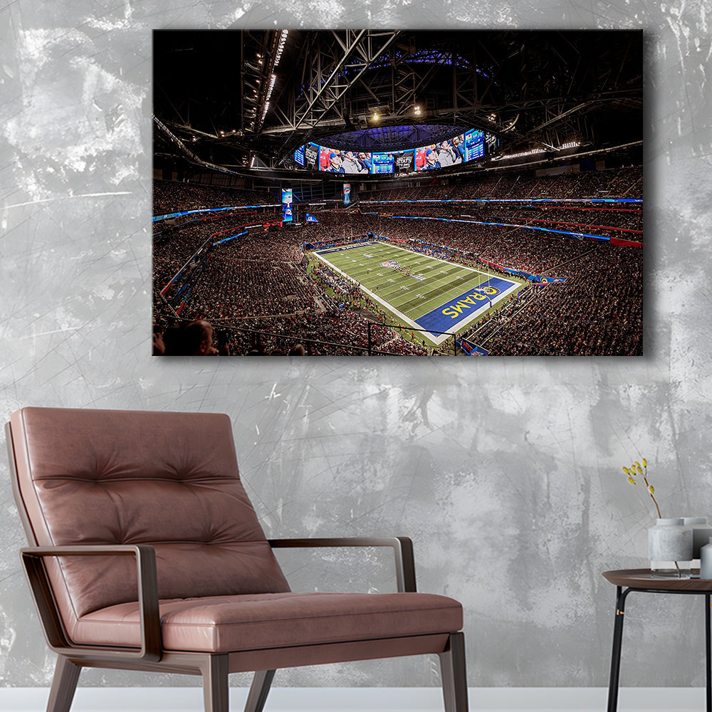 Mercedes Benz Stadium, Stadium Canvas, Sport Art, Fan Gifts, Man Cave Decor, Art Print, Canvas Print Wall Art