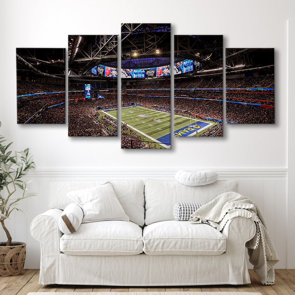 Mercedes Benz Stadium, Stadium Canvas, Sport Art, Fan Gifts, 5 Panel, Large Canvas, Canvas Print Wall Art