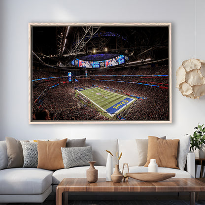 Mercedes Benz Stadium, Stadium Canvas, Sport Art, Fan Gifts, Framed Canvas Print Wall Art, Floating Frame