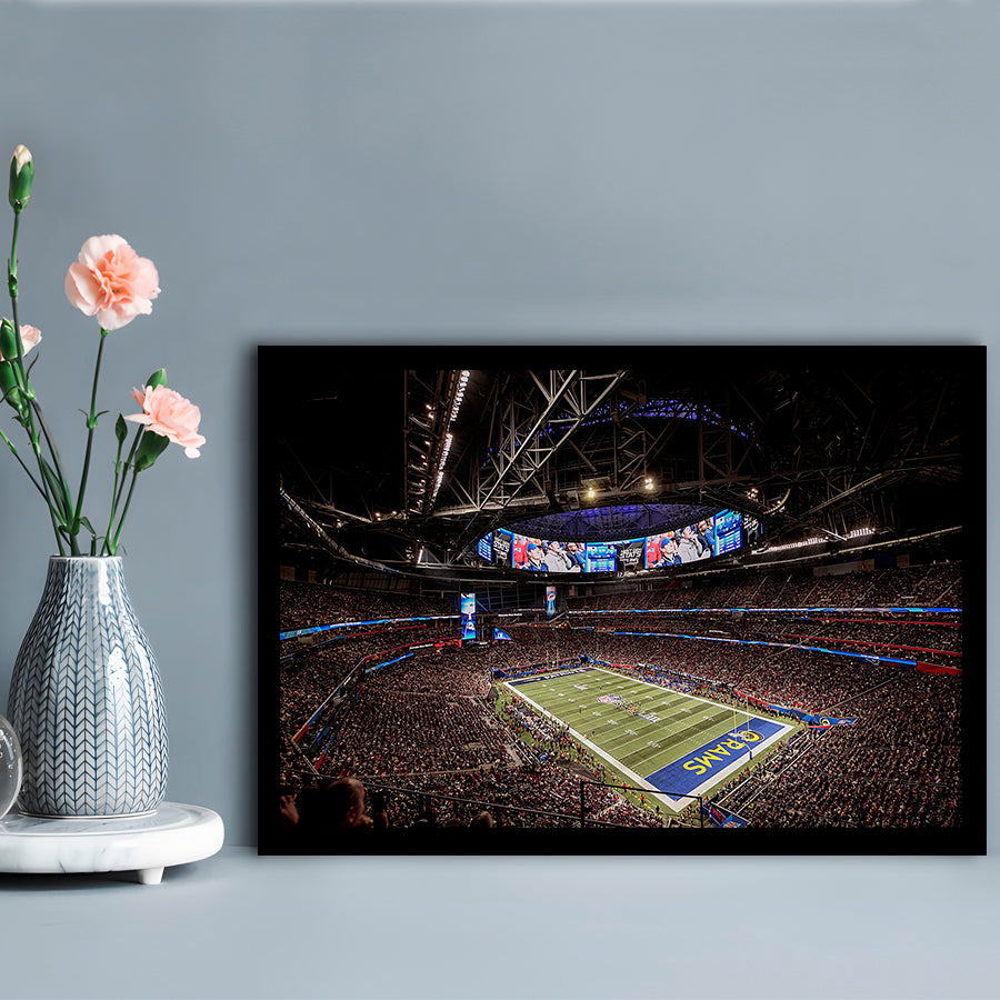 Mercedes Benz Stadium, Stadium Canvas, Sport Art, Fan Gifts, Framed Art Print Wall Decor, Picture Framed