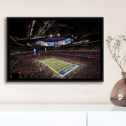 Mercedes Benz Stadium, Stadium Canvas, Sport Art, Fan Gifts, Framed Canvas Print Wall Art, Floating Frame
