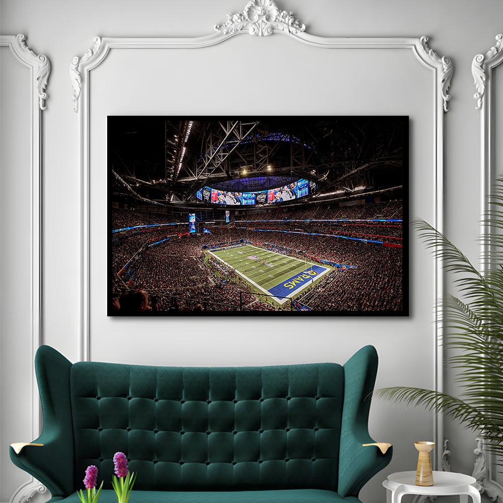 Mercedes Benz Stadium, Stadium Canvas, Sport Art, Fan Gifts, Framed Art Print Wall Decor, Picture Framed