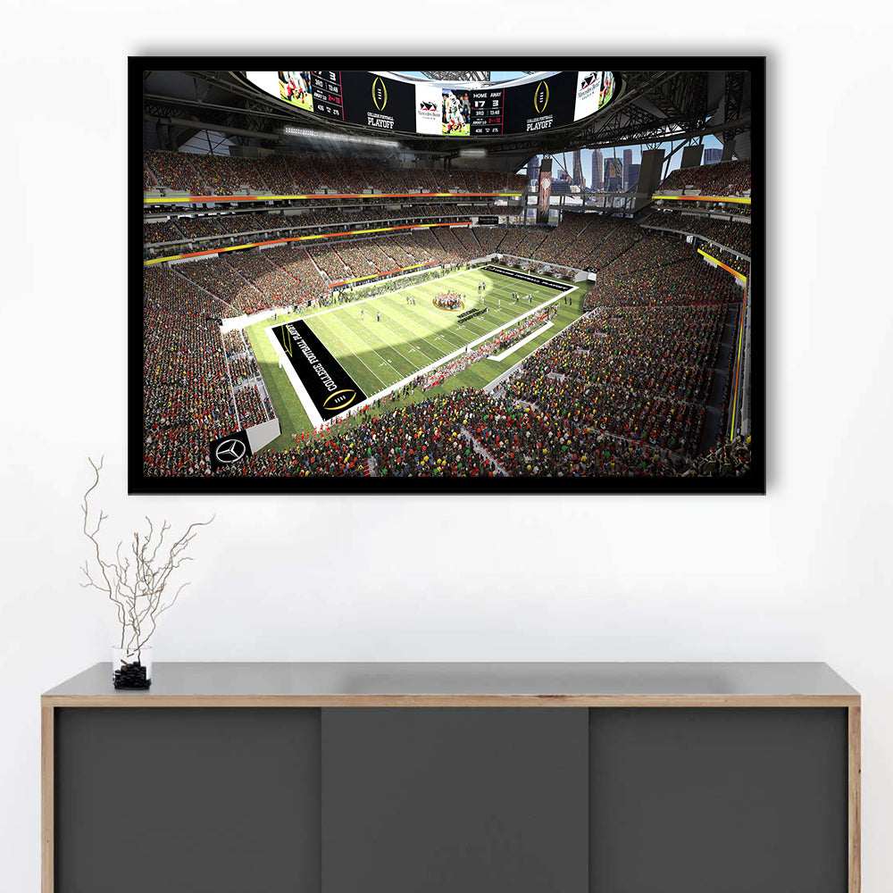 Mercedes Benz Stadium, Stadium Canvas, Sport Art, Gift for him, Framed Art Print Wall Decor, Picture Framed