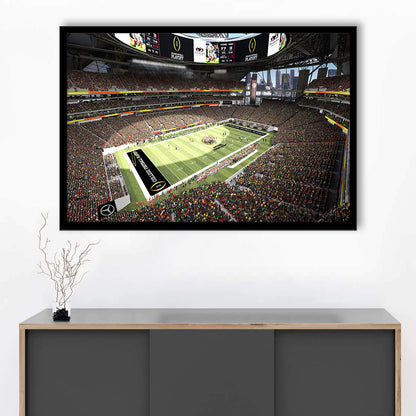Mercedes Benz Stadium, Stadium Canvas, Sport Art, Gift for him, Framed Art Print Wall Decor, Picture Framed