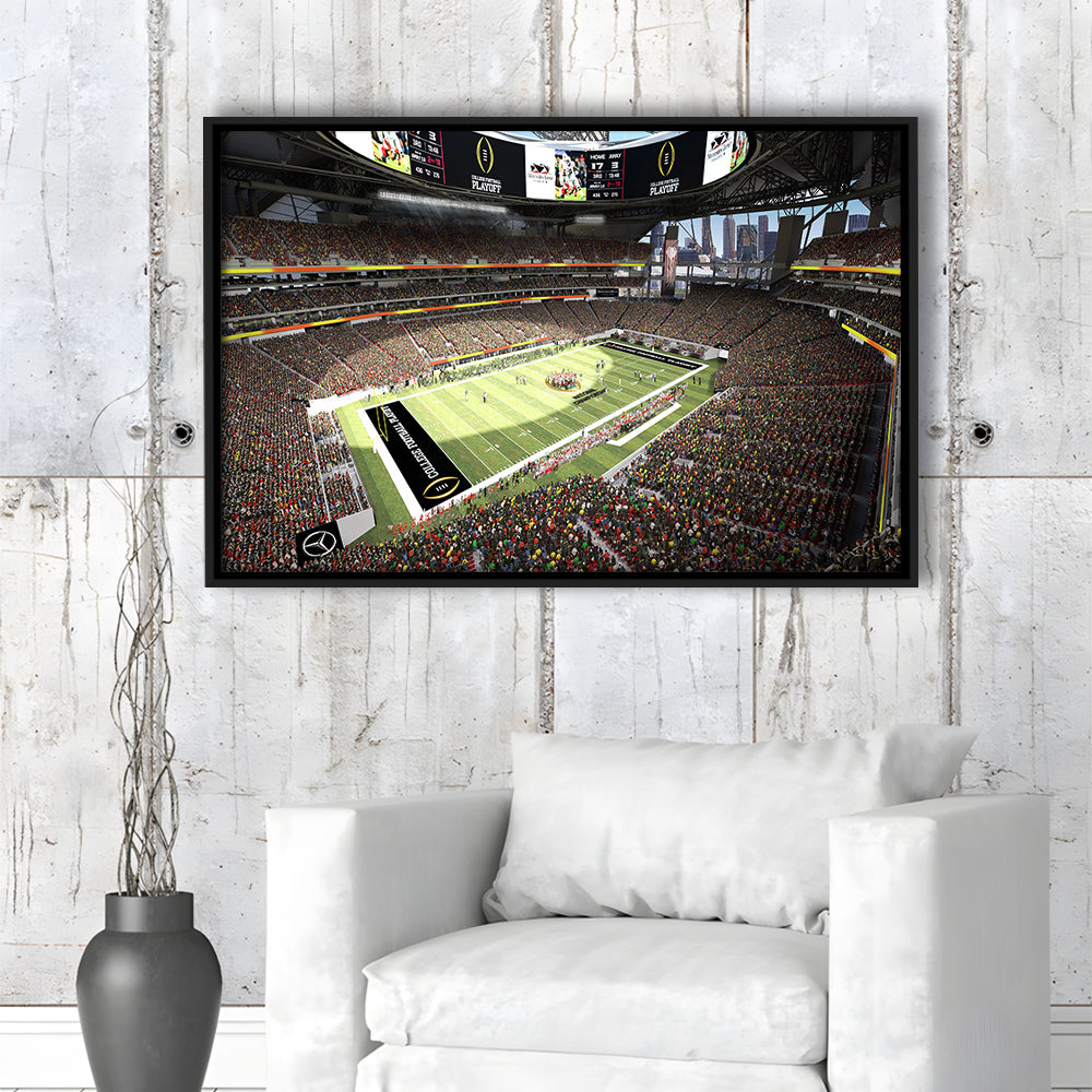 Mercedes Benz Stadium, Stadium Canvas, Sport Art, Framed Canvas Print Wall Art, Floating Frame