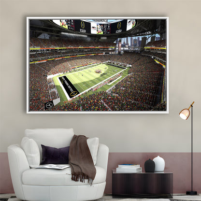 Mercedes Benz Stadium, Stadium Canvas, Sport Art, Framed Canvas Print Wall Art, Floating Frame