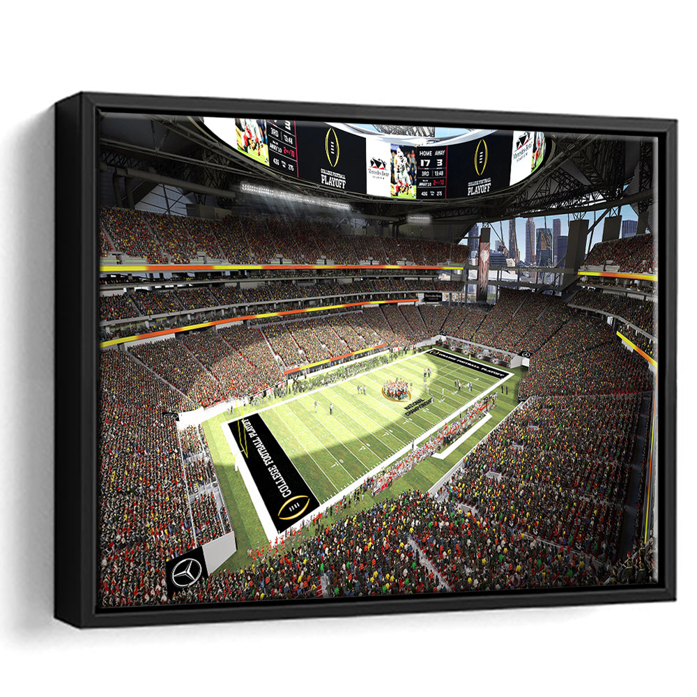 Mercedes Benz Stadium, Stadium Canvas, Sport Art, Framed Canvas Print Wall Art, Floating Frame