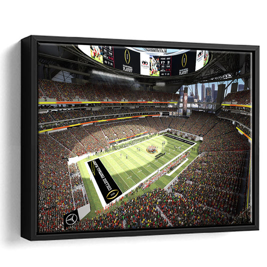 Mercedes Benz Stadium, Stadium Canvas, Sport Art, Framed Canvas Print Wall Art, Floating Frame
