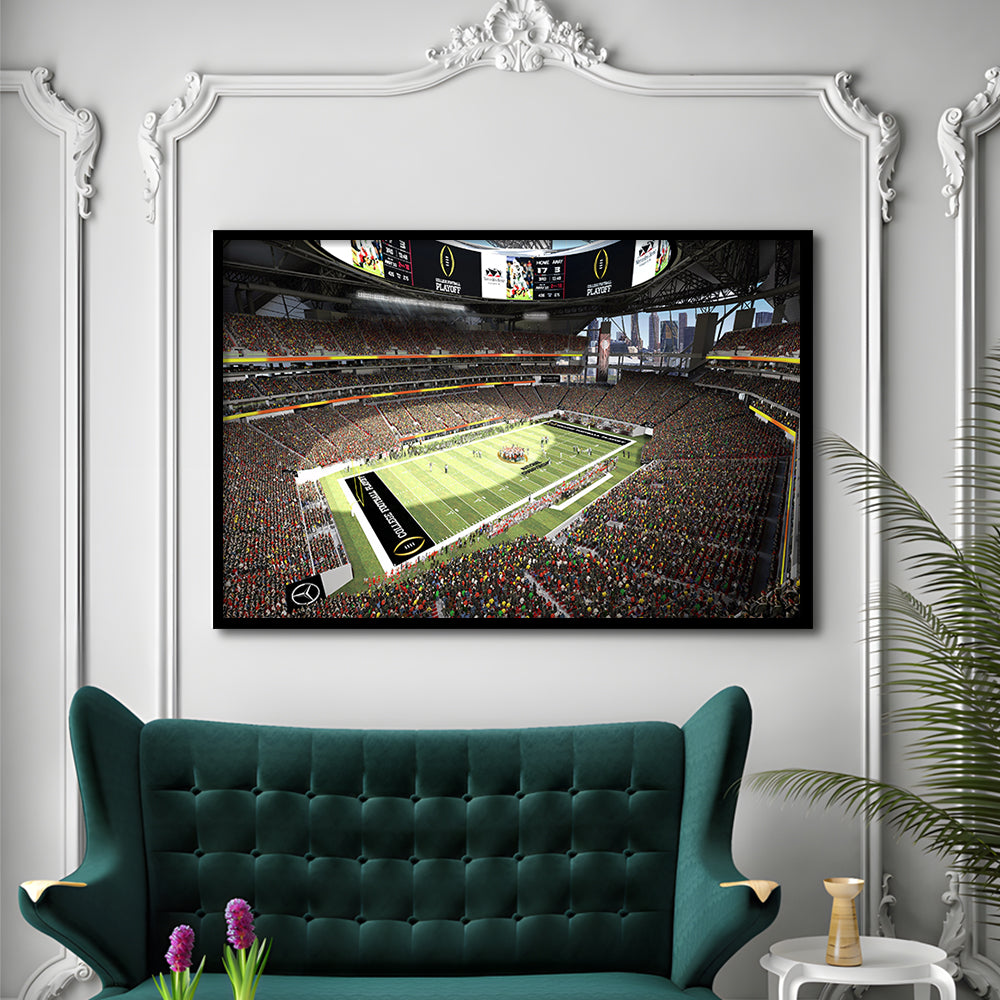 Mercedes Benz Stadium, Stadium Canvas, Sport Art, Gift for him, Framed Art Print Wall Decor, Picture Framed