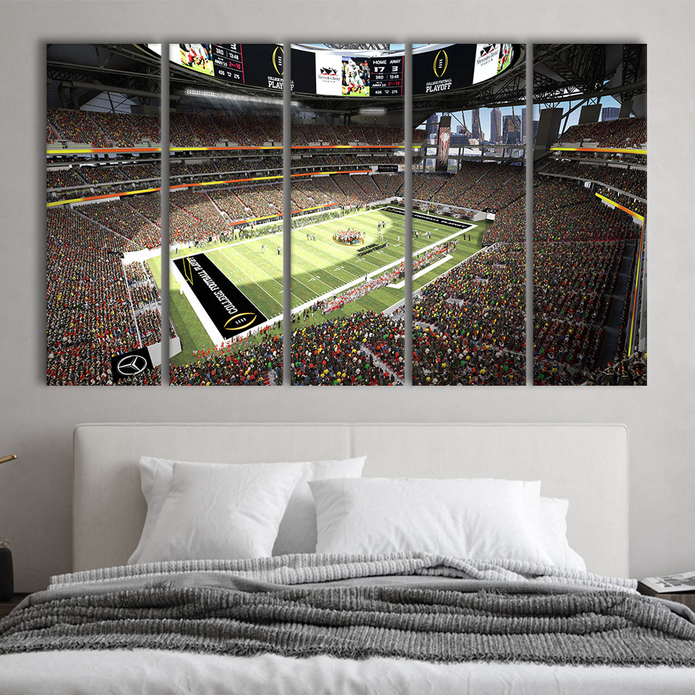 Mercedes Benz Stadium, Stadium Canvas, Sport Art, 5 Panel B, Extra Large Canvas, Canvas Print Wall Art