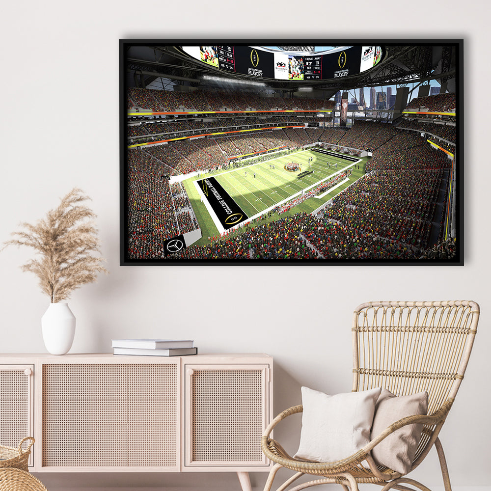 Mercedes Benz Stadium, Stadium Canvas, Sport Art, Framed Canvas Print Wall Art, Floating Frame