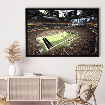 Mercedes Benz Stadium, Stadium Canvas, Sport Art, Framed Canvas Print Wall Art, Floating Frame
