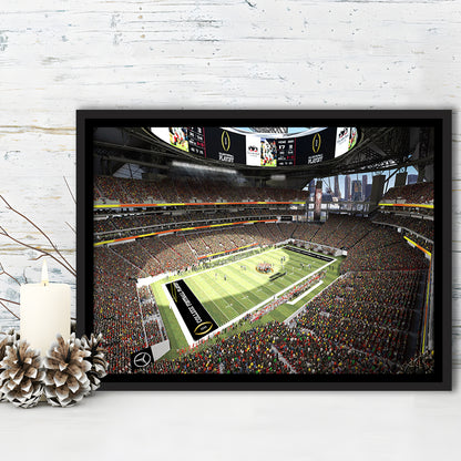 Mercedes Benz Stadium, Stadium Canvas, Sport Art, Framed Canvas Print Wall Art, Floating Frame