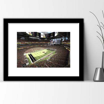 Mercedes Benz Stadium, Stadium Canvas, Sport Art, Gift for him, White Border Framed Art Print Wall Decor